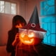 thumbnail image 4 of Sombrero Halloween Bruja Sombrero Aterrador Espeluznante Ancho Puntia De Halloween Regalo De Halloween Para Hombres Mujeres Niños Disfraz De Halloween Festivales De Fiesta De, 4 of 7