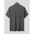 thumbnail image 3 of INCERUN Men's Stand Collar Bottoming Shirt Solid Color Short Sleeve T-Shirt, 3 of 7