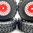 thumbnail image 4 of Vogacara RCGOFFLOW-llantas de plástico resistentes al desgaste, 4 piezas, neumáticos para llantas de control remoto 1/24, neumático Axial Kits de construcción modelo Rojo, 4 of 6