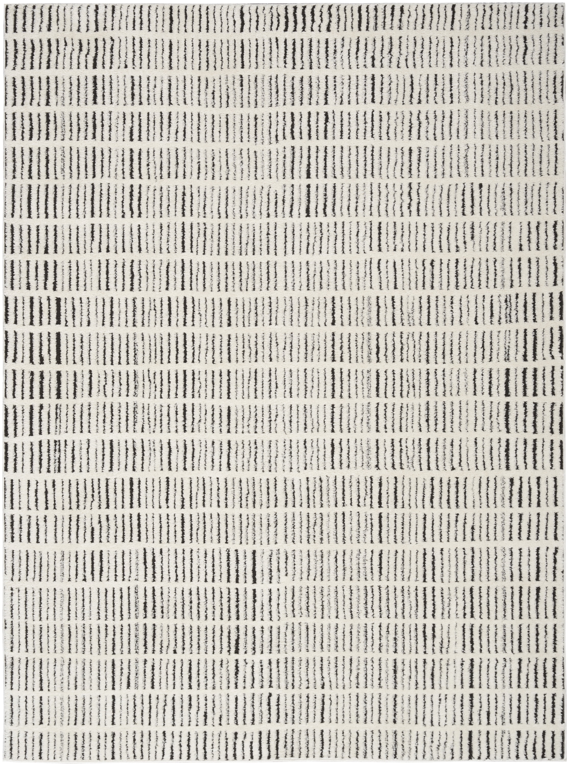 Nourison Cozy Modern Scandinavian Ivory Black 5'3" x 7' Area Rug (5x7)