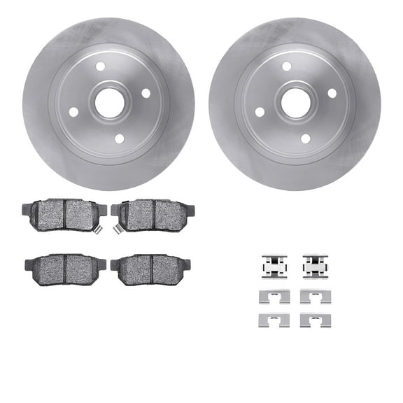 Dynamic Friction Company Rear Brake Rotors with 5000 Advanced Brake Pads includes Hardware 6512-59147