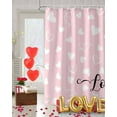 thumbnail image 2 of Touchbetter Pink Valentine''s Day Shower Curtain, Valentines Love Heart Shower Curtains Set with Hooks, Waterproof Fabric Bathroom Curtains Decor Home Accessories,Stall 36 X 72 Inch, 2 of 6