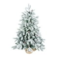 thumbnail image 6 of Christmas Tree 3FT Flocked Tabletop Christmas Tree with 355 Tips, Snowy PE/PVC Branches, 14 Pine Cones & 14 Red Berries, Burlap Cement Base – Small Decorative Tree for Home & Office Holiday Decor,Flo, 6 of 6