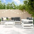 thumbnail image 1 of vidaXL 6 Piece Garden Lounge Set with Cushions White Solid Wood, 1 of 5