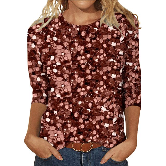 Clearance! Lisingtool Women's T Shirt Design Three Sleeved Round Neck Fashion Top