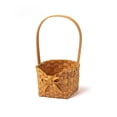 thumbnail image 2 of Wicker Flower Girl Basket, TOUMENY Handwoven Wood Petal Basket with Bow, Small Storage Basket for Wedding Ceremony Party Home Decor, Yellow, 2 of 7