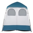thumbnail image 3 of IVV 2 Room Pop Up Shower Privacy Tent Dressing Room Sun Shelter for Outdoor Camp Toilet Camping Biking Fishing, Blue/White, 3 of 10