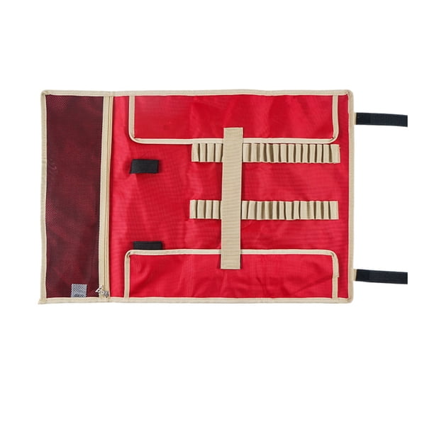 Soidarity Bolsa de herramientas para acampar, organizador de clavijas, bolsas de almacenamiento plegables para viento de uñas, soporte para carpas Rojo L