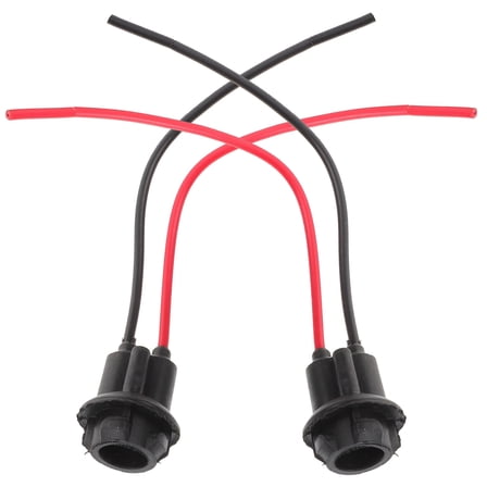 Luxshiny 2Pcs Replacement Lamp Socket for License Plate Lights Copper Wire Black