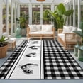 thumbnail image 2 of Area Rugs 4'x6'. Farmhouse Black Plaid Carpet Runner Indoor Outdoor Rugs Home Decor Aesthetic, Vintage Country Cock Checkered Non Slip Mats Washable Accent Rug for Living Room Bedroom, 2 of 8