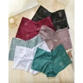 thumbnail image 3 of FINETOO 6 Pack Lace Underwear For Women Soft Briefs Embroidery Floral Panties S-XL, 3 of 5