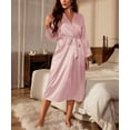 thumbnail image 3 of Robes for Women Long Wedding Party Robes Lightweight Sexy Sleepwear with Pockets, 3 of 7