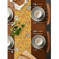 thumbnail image 2 of Yellow Sunflowers Table Runner Cotton Linen 90 Inch Holiday Dresser Scarves,Spring Flowers Leaves Retro Country Tablerunner for Kitchen Coffee Dining Bedroom Living Room Dinner Scarf Décor 13''x90'', 2 of 9