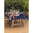 thumbnail image 2 of Outdoor Tablecloth with Umbrella Hole and Zipper, Gingerbread Christmas Rectangle Table Cloth 60x84 Inch Waterproof Tablecloth, Xmas Balls Branches Navy Blue Picnic Table Cover for Patio Camping, 2 of 7
