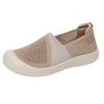 thumbnail image 2 of AUDeals Women's Knit Sneakers, Y2K Style Platform Walking Shoes with Breathable Comfort for Casual Everyday Wear (Khaki, 8.5), 2 of 7