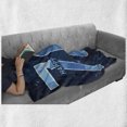 thumbnail image 6 of 70th Birthday Soft Flannel Fleece Throw Blanket, Stars Space Theme with Geometrical Design 70 Years Old Party, Cozy Plush for Indoor and Outdoor Use, 50" x 70", Dark Blue and Sky Blue, by Ambesonne, 6 of 6