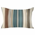 thumbnail image 2 of Teal Boho Stripes Throw Pillow Cover, Pillowcase Protectors with Zipper, Breathable Decorative Lumbar Pillow Case Cover, Modern Bohemia Brown Beige Texture Pillow Shams for Couch Sofa 12x20Inch, 2 of 8