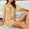 thumbnail image 4 of Fotbe Ping-Pong Table Tennis Racket Conjunto de Pijama Estampado para Mujer, 2 Piezas, Ropa de Dormir con Camiseta de Manga Corta y Shorts Suaves-Small, 4 of 6