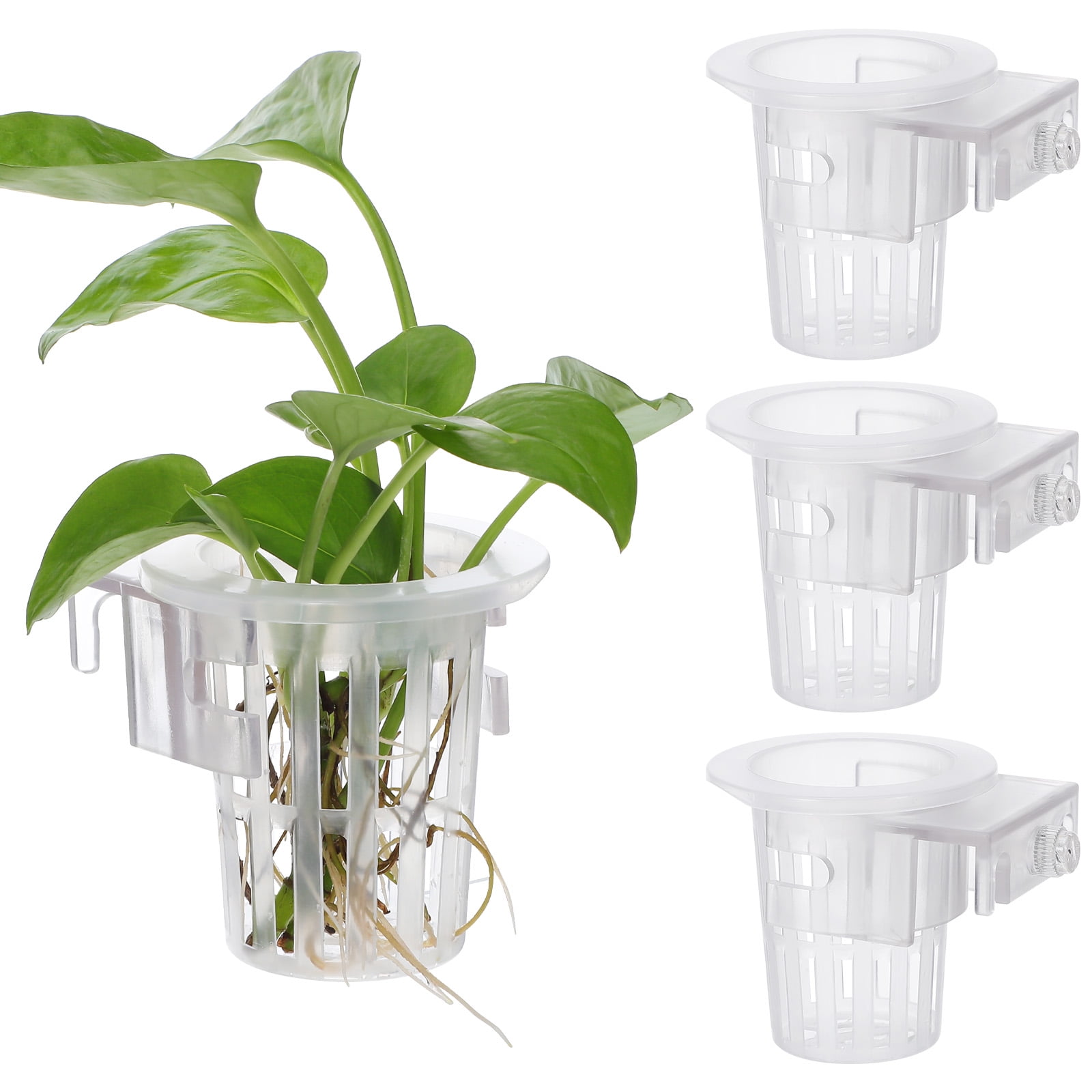 SHISUYAN 4Pcs Aquarium Plant Holder Fish Tank Plant Holder Aquarium Planter Cup Hanging Aquarium Planter Cup