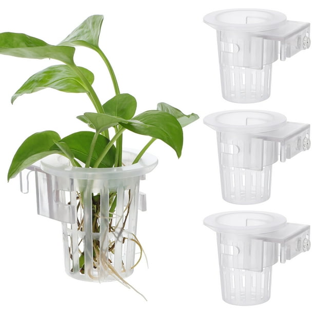 KAKOWELY 4 soportes para plantas de acuario, soporte para plantas de pecera, taza para maceta colgante para acuario.