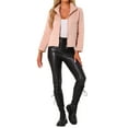 thumbnail image 2 of INSPIRE CHIC Cropped Fleece Jacket for Women's Stand Collar Zip-Up Faux Fur Coats, 2 of 6