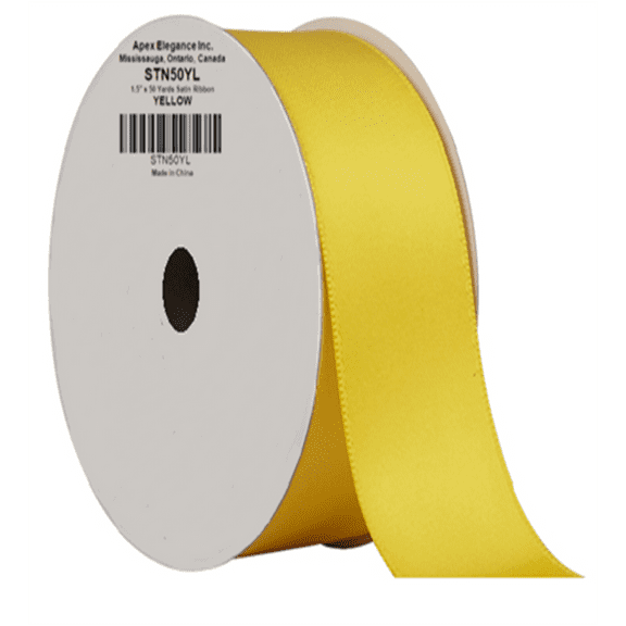 Yellow Satin 1.5" Wide 50 Yards Ribbon