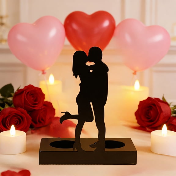 Mnhhatv Metal Candlestick Ornaments for Weddings, Proposals, and Anniversaries - Romantic Heart-Shaped Candlesticks, Perfect for Creating a Soft, Romantic Mood, Ideal for Special Occasions or Gifts