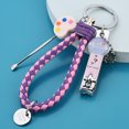 thumbnail image 3 of Women Fashion Keychain with Pendant Personalized Nail Clippers Keyring Portable Key Chain Keys Jewelry Accessory Purple Pink Type 1, 3 of 7