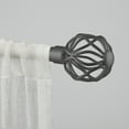 thumbnail image 5 of Exclusive Home Ogee 1" Curtain Rod and Coordinating Finial Set, Gunmetal, Adjustable 66"-120", 5 of 5