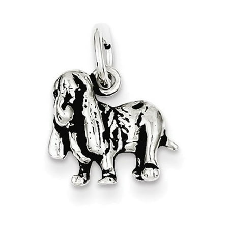 - Sterling Silver Antiqued Basset Hound Charm
