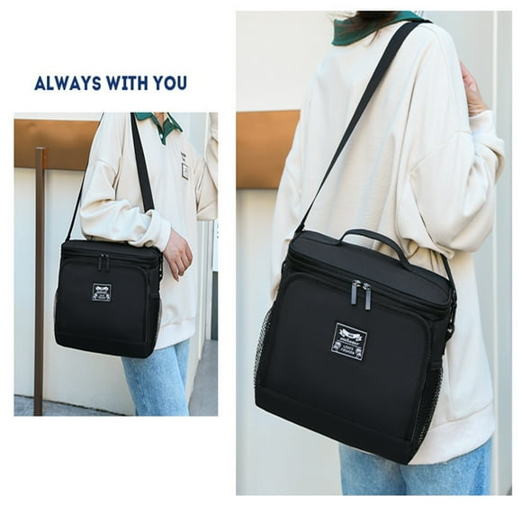 Hyknon Lunch Bag Soft Leakproof Insulated Lunch Bag For Adults Kids Thermal Food Storage Tote Bags Aluminum Foil Cooler Bag With Shoulder Strap Lunch Box