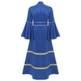 thumbnail image 6 of Kaerm Clergy Dress for Women Loose Fit Choir Robe Flared Sleeves Church Liturgical Praise Worship Dress Royal Blue 3XL, 6 of 7