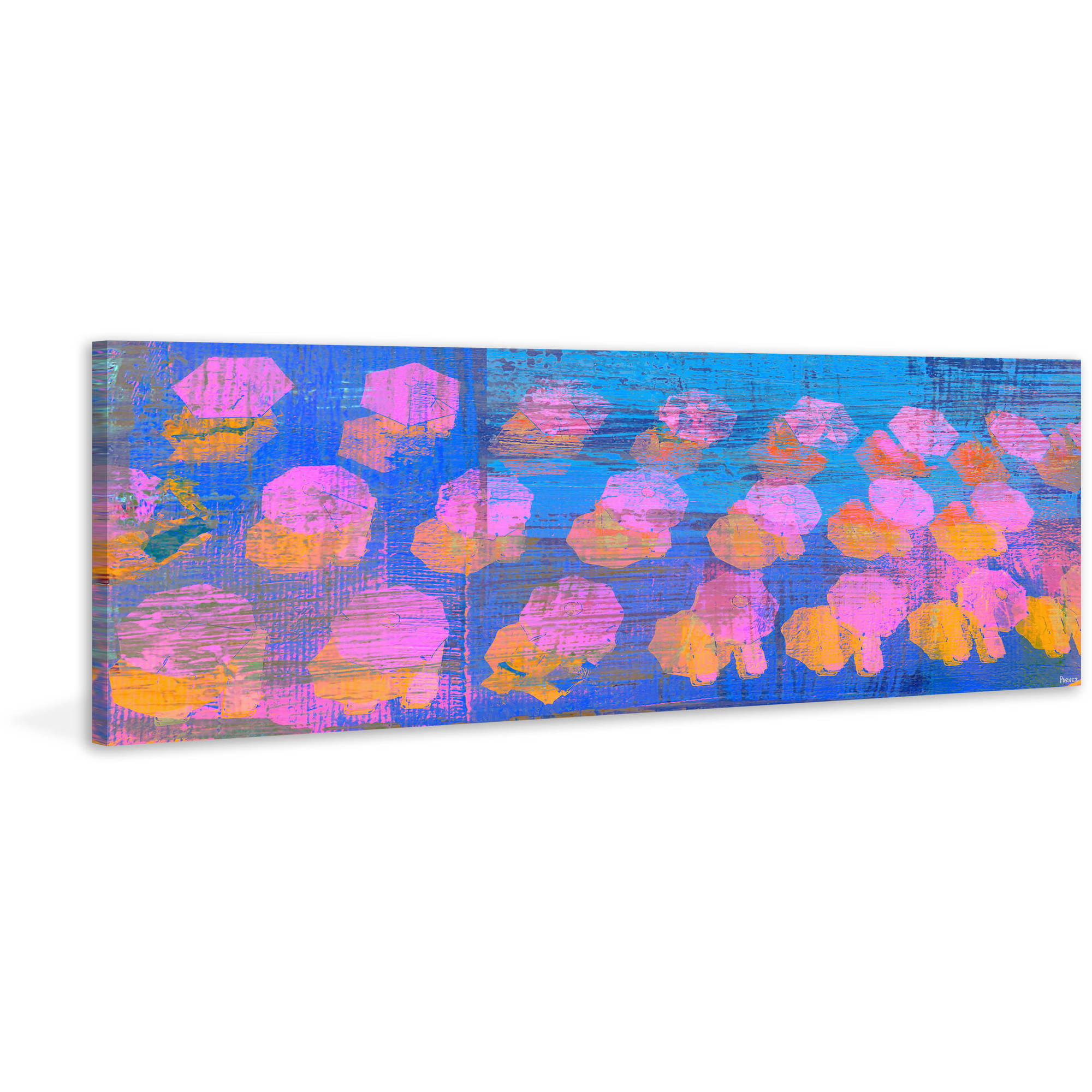 "Pink and Orange" Painting Print on Wrapped Canvas