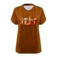 thumbnail image 4 of WREESH Plus Size Women Thanksgiving Shirt Ice Cream Graphic Tees Tops Casual Short Sleeve V Neck T Shirts Orange, 4 of 5