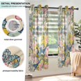 thumbnail image 3 of Yayeee Window Curtains Light Filtering 63"x42" Grommet Panel Pair Home Living Room Decor, Pink Floral Wave, 3 of 7