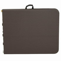 Flash Furniture 6-Foot Bi-Fold Brown Rattan Plastic Folding Table