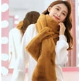 thumbnail image 4 of Kukuzhu Women's Plush Solid Color Scarf Warm Imitation Wool Grass Autumn And Winter Multifunctional Thickened Cross Scarf, 4 of 4
