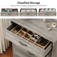 thumbnail image 5 of Yartaka Dresser for Bedroom with 5 Drawers, Tall Wood Drawer Dresser Chest of Drawers for Closet, Living Room, Hallway, Nursery, Kids Bedroom, Grey, 5 of 9