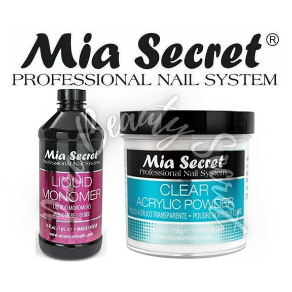 Mia Secret Liquid Monomer 16 oz and Clear Powder 4 oz
