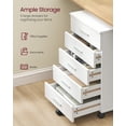 thumbnail image 3 of Mobile 5-Drawer File Cabinet - Tool-Free Assembly, Locking Wheels, Printer Stand for Home Office, Cloud White, 3 of 5