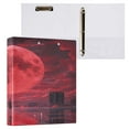 thumbnail image 3 of WOBOGO Red Moon File Folders Extra Large Capacity to Hold 200 Sheets of Documents Hard Shell Ring Binder for School Home Office, 3 of 10
