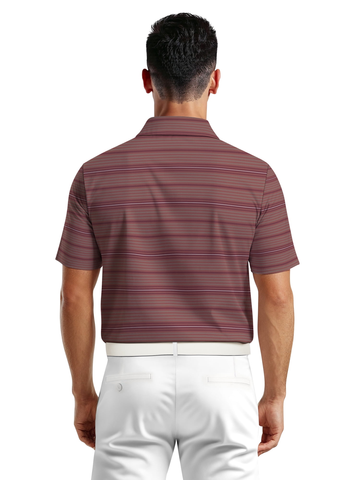 Ben Hogan Men's & Big Men's Performance Texture Stripe Short Sleeve Golf Polo Shirt, Sizes S-5XL