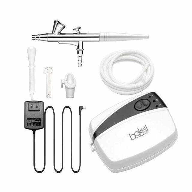 Bakell - Professional Series Airbrush Gun Kit (Classic Black) Including Four, 4g Jars of Luster Dust for Cake Decorating, Art and Crafting!