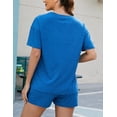 thumbnail image 7 of ZANKLEY Womens 2 Piece Short Sleeve Pajama Set with Pocketed Drawstring Shorts Soft Casual Loungewear for Summer Sleep and Lounge, 7 of 7