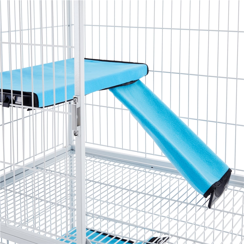 Yaheetech 2-Story Small Animal Cage Rolling Metal Cage with 2 Removable Ramps & Platforms, White