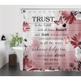 thumbnail image 2 of Butterfly Bible Verse Shower Curtain for Bathroom, Botanical Red Flower on Rustic Retro Wood Fabric Shower Curtain with Hooks,Vintage Country Floral Bathroom Curtain Shower Set, 72" W x 84" L, 2 of 6