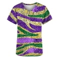 thumbnail image 4 of Idoravan Womens Tops Short Sleeve Blouse Scrubs For Women Tops Carnival Print Shirt V Neck Cartoon Pattern Short Sleeve Nursing Uniform with Pockets Work Tops Purple L, 4 of 5