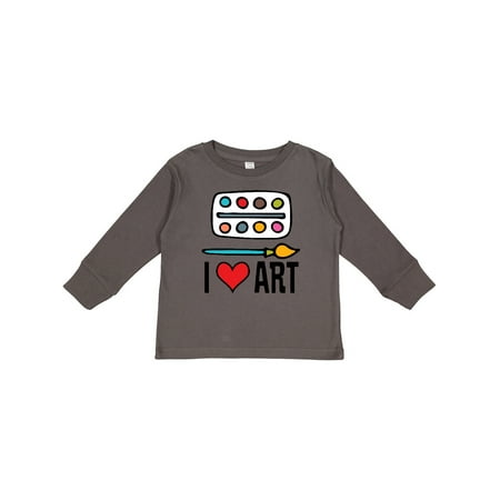 

Inktastic Painting I Love Art Gift Toddler Boy or Toddler Girl Long Sleeve T-Shirt