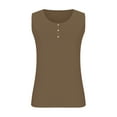 thumbnail image 5 of USSUMA Summer Tops for Women 2025 Womens Tank Tops Sleeveless Round Neck Loose Casual Plus Size Tops for Women Lace Button Tunic Elegant Tshirt Breathable Blouse Birthday Brown Tank Top Xxxxxl, 5 of 5