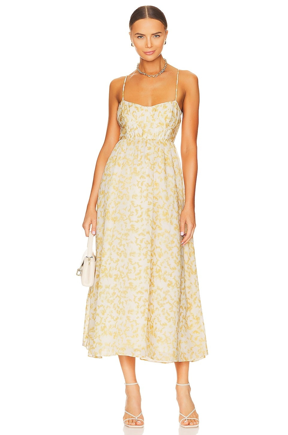 Bardot WHITE/GOLD Women's Milika Midi Dress, US 6 - Walmart.com